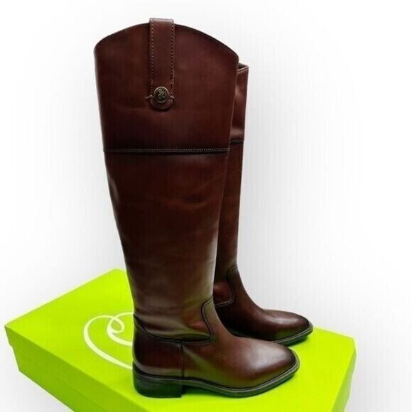 SAM EDELMAN Drina Leather Riding Boot Terrazo Brown NIB - size 6.5 Equestrian - Picture 6 of 9